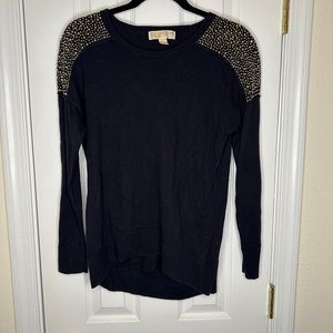 Michael Kors Navy Sweater with gold detailing